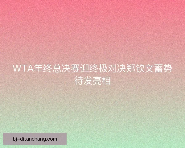 WTA年终总决赛迎终极对决郑钦文蓄势待发亮相
